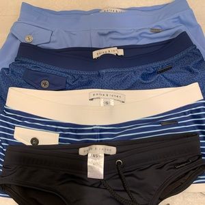 Parke & Ronen Set Of 3 Squre Cut And 1 Speedo Swimsuit  Made In The US